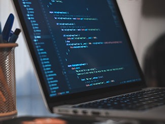 illustration showing code on screen