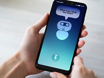 using a chatbot on a mobile phone